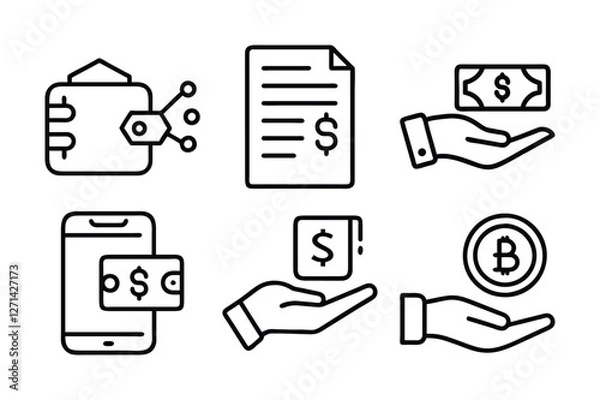 Obraz Payment icon 6 set vector art illustration