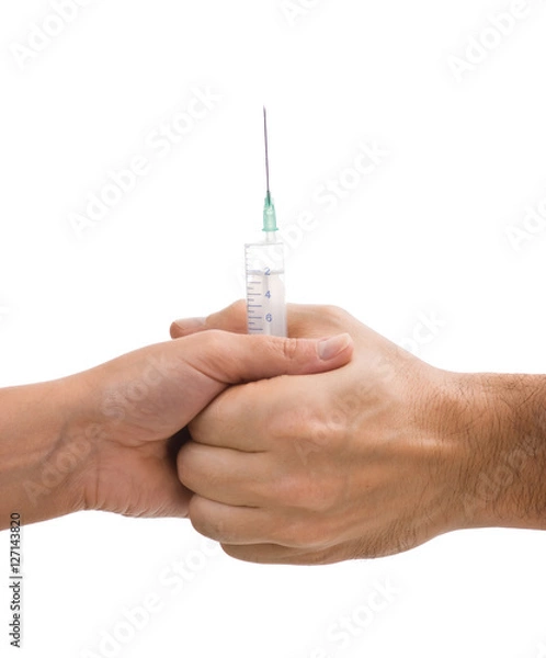 Obraz syringe in two hands