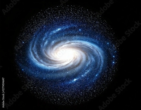 Obraz blue spiral galaxy in space