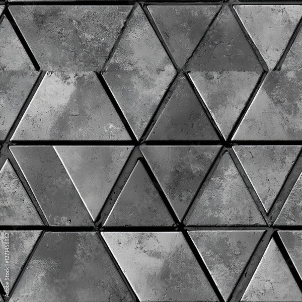 Fototapeta Textured Triangle Seamless Pattern Rough Smooth Contrast Design