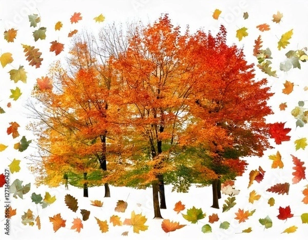 Obraz autumn trees vector