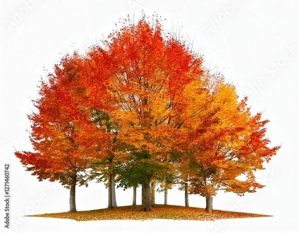 Obraz autumn tree with red leaves