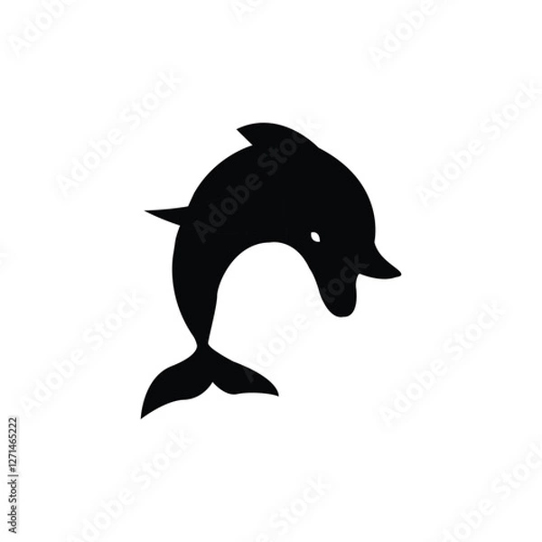 Obraz a very simple dolphin icon