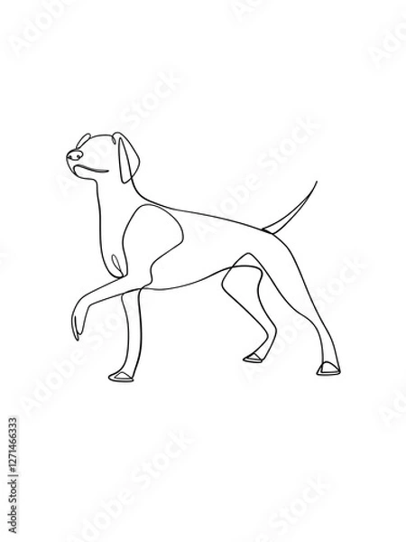 Obraz The dog is drawn in one line style. Printable art. Pet Art	