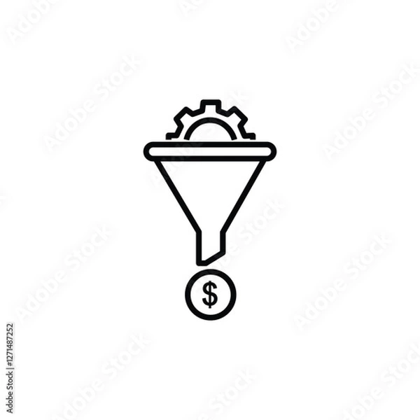 Obraz Sales funnel vector icon on a white background.