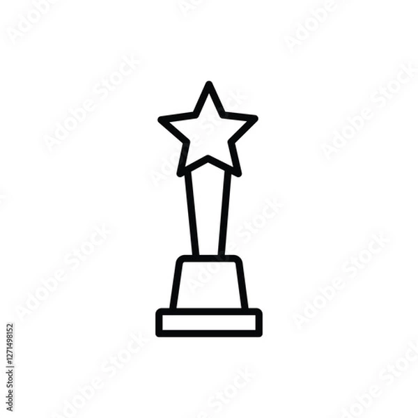 Obraz Trophy icon black and white vector sign