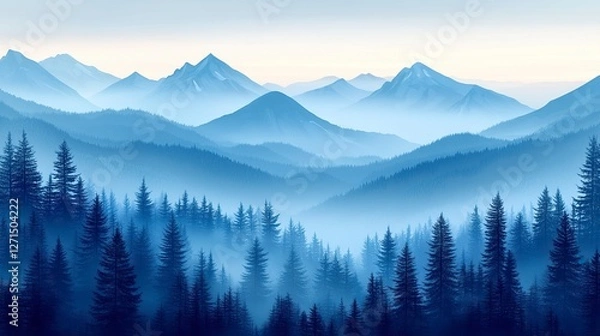 Obraz forest and moutain background,graphic,illustration --ar 16:9 --stylize 450 --v 6.1 Job ID: d73ad41a-dd37-44df-8dc3-ba565f7ac488