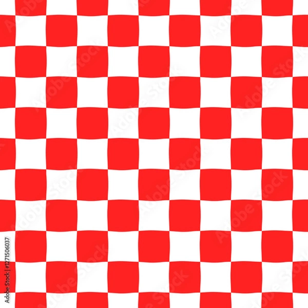 Fototapeta White and red checkered background. Vector