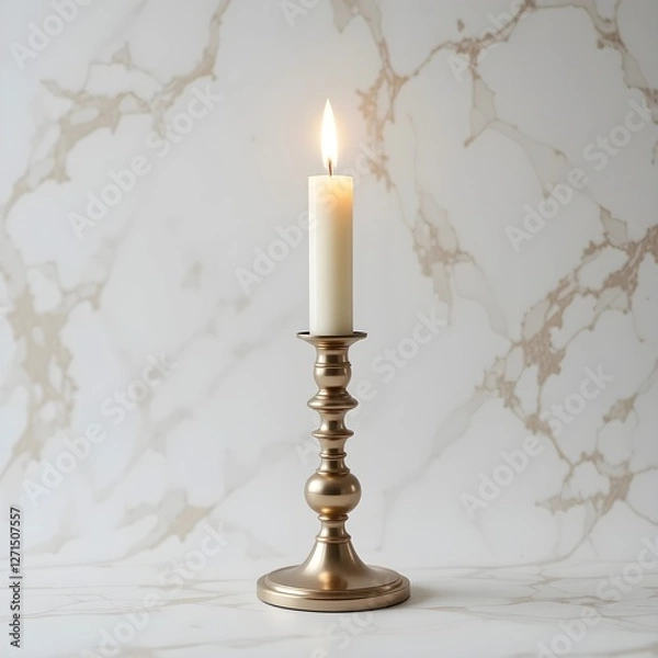 Fototapeta Elegant candle holder on a white background. Generative AI