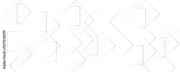 Fototapeta Abstract white and gray color geometric shape and lines seamless pattern transparent background design.