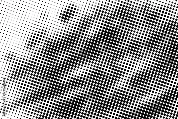 Fototapeta Black Dotted Texture on White Background . Modern Vector Art . Old Paper Effect with Comic Texture . Abstract Wall Design . Grunge Comic Texture Overlay