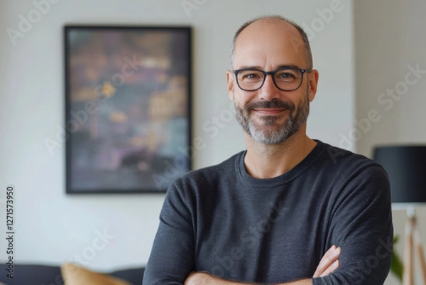 Obraz man with glasses smiling