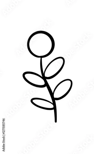 Obraz Hand drawn cute flower.Doodle flower vector.