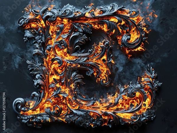 Fototapeta fire, font, numbers, flaming, fiery, hot, burning, blaze, digits, typography, heat, inferno, flames, explosion, intense, glowing, smoldering, embers, scorching, wildfire, lava, molten, red-hot, smoke,
