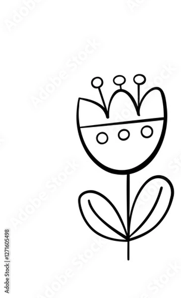 Obraz Hand drawn cute flower.Doodle flower vector.