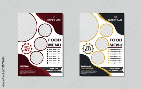 Fototapeta Attractive unique mordern Food Flyer or Menu Design in RGB color and Vector file