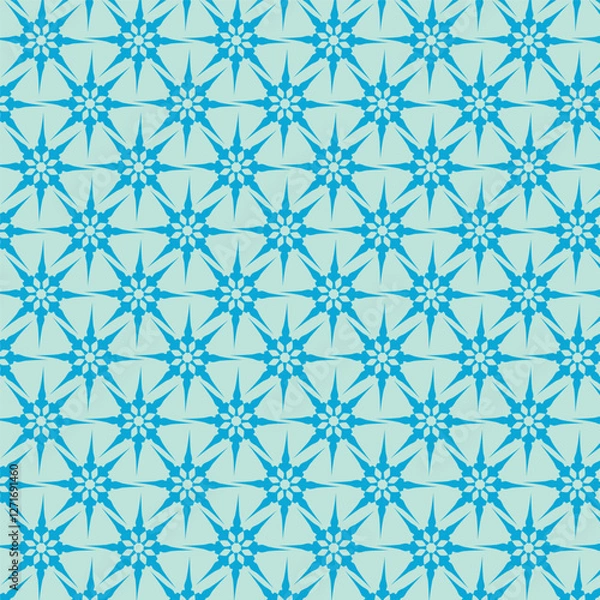 Fototapeta Modern Seamless Teal Star Pattern