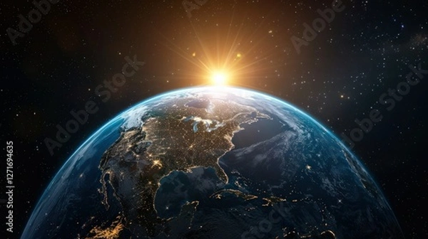 Fototapeta interactive software depicting a digital twin of Earth, being used to predict and adapt to climate related events