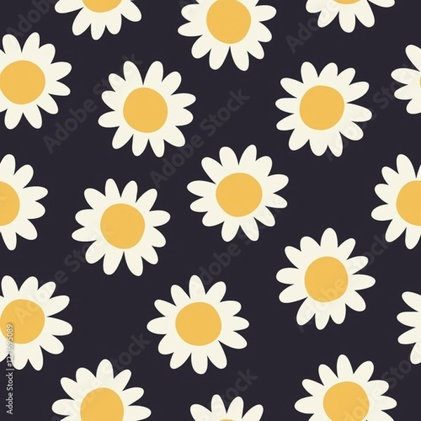 Fototapeta seamless pattern with camomiles