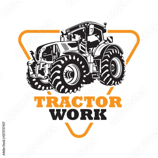 Obraz Tractor vector logo design, perfect for farm company logo