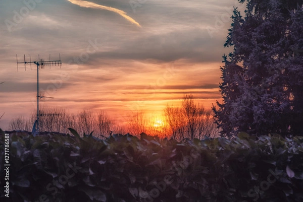 Obraz sunset in the mountains