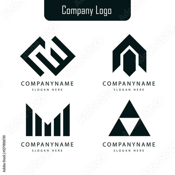 Fototapeta Set of company logo design ideas vector design