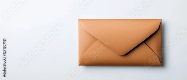 Fototapeta Beige Envelope On White Backgrounds or Surface With Various Characteristics
