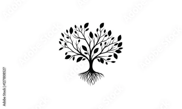 Fototapeta Tree Silhouette Vector Illustration Image
