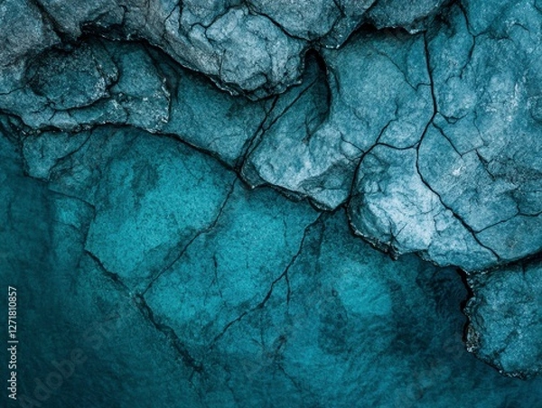 Obraz Aerial View of Rocky Coastline with Clear Turquoise Water and Underwater Rock Formations
