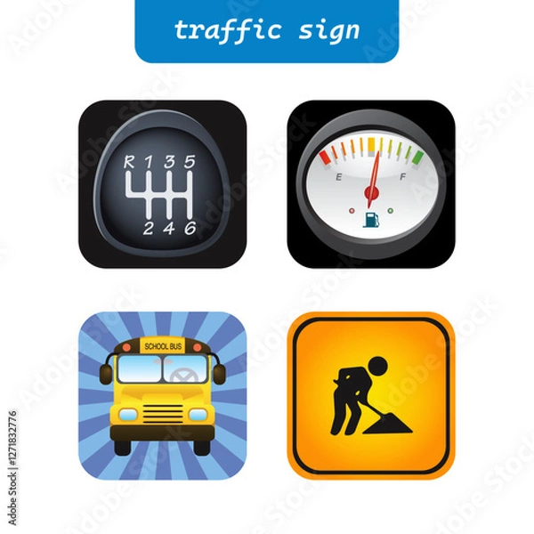 Obraz traffic signs icons set