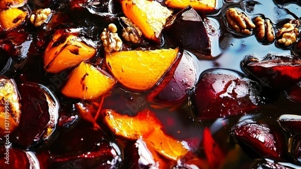 Obraz Roasted Beet and Fruit Medley: A Vibrant Fall Feast