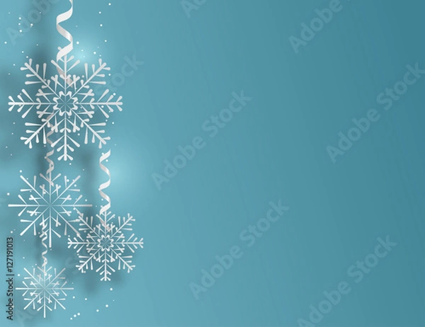 Fototapeta Snowflakes background with falling snow