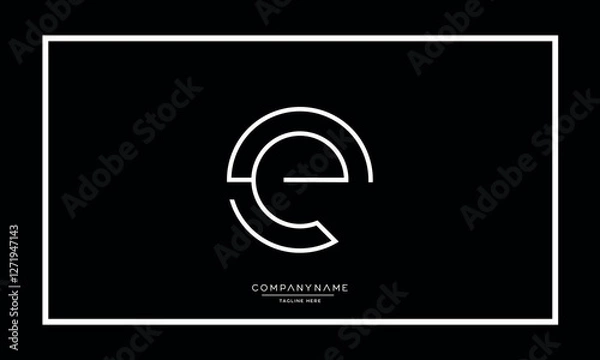 Obraz Alphabet letters E or EE Logo vector icon 