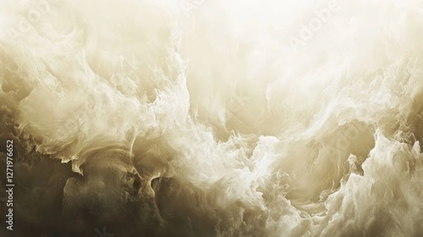 Fototapeta Dramatic swirling clouds filled with light and shadows