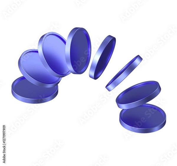 Obraz 3d rendering of flying coins. simple 3d illustration for business and finance