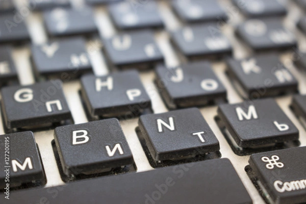 Obraz Черные клавиши алюминиевой переносной клавиатуры