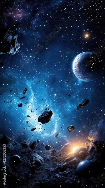 Fototapeta A stunning depiction of celestial bodies and cosmic expanse