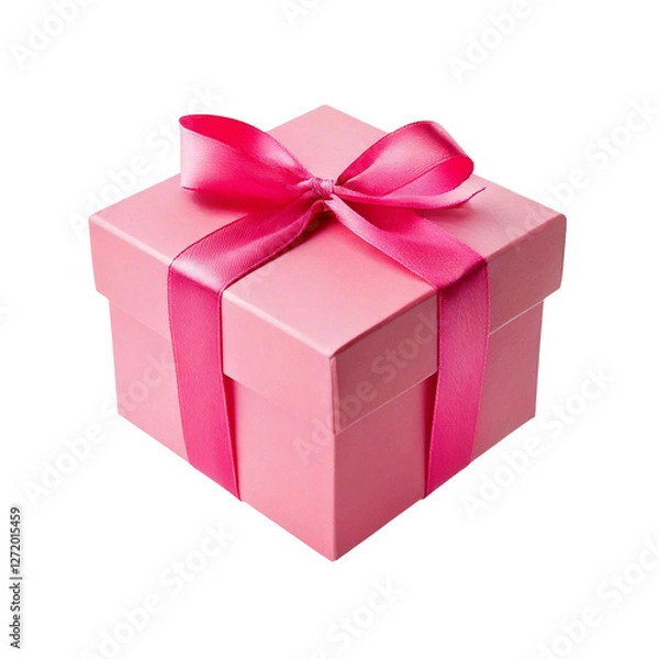 Obraz pink gift box isolated on white
