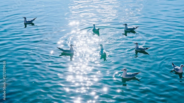 Obraz Seagulls on the water surface