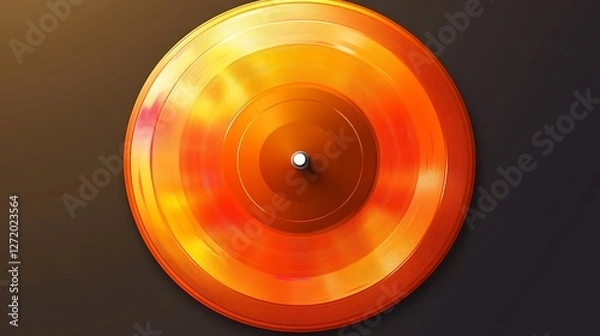 Fototapeta A striking orange record vector action icon on a soft tech-inspired gradient