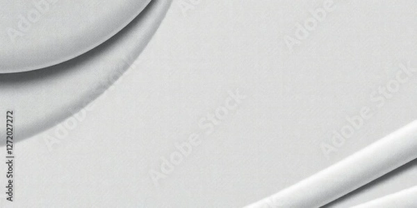 Fototapeta Curved lines of grey material in a natural setting, smooth texture, geometric patterns, wooden surface