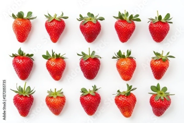 Fototapeta a group of strawberries arranged in a row