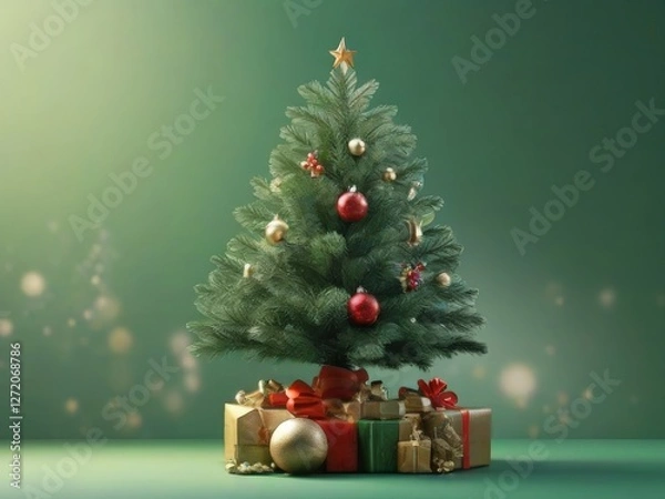 Fototapeta christmas tree with presents