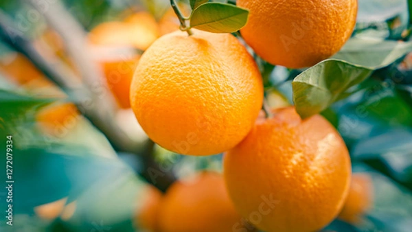 Obraz Chinese Orange Planting and Picking