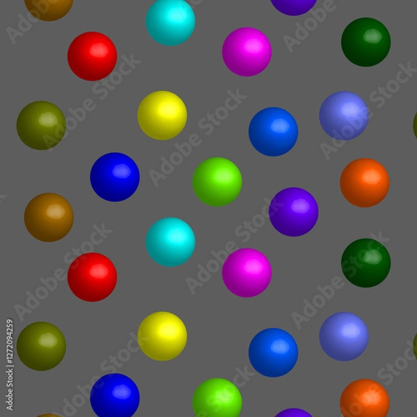 Fototapeta seamless pattern of colorful round balls