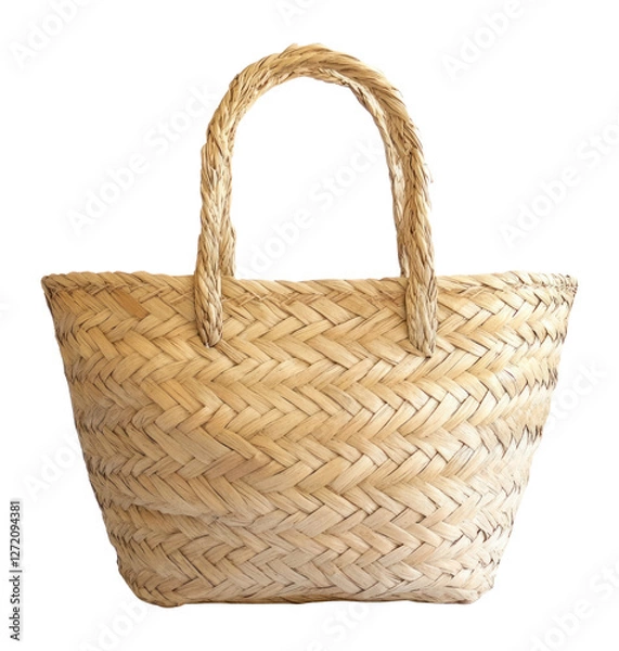 Obraz PNG A large straw bag with a handle accessories accessory natural.