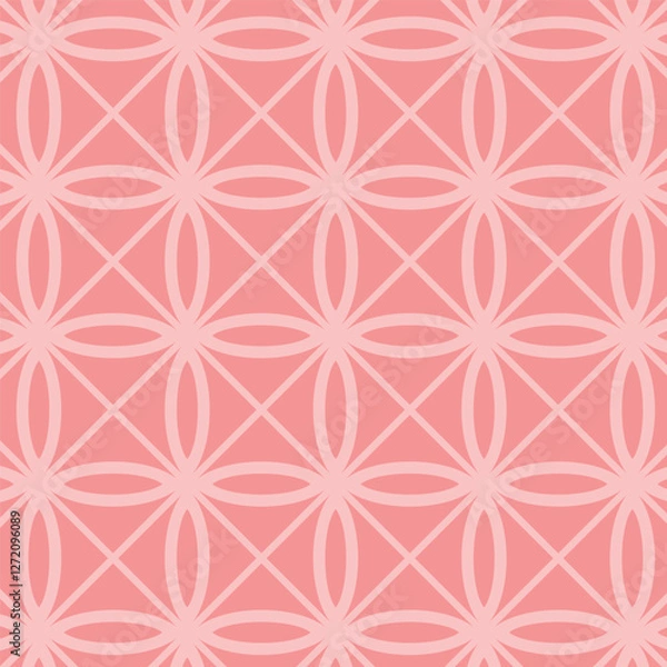 Obraz Pattern with floral and geometric elements on pink background