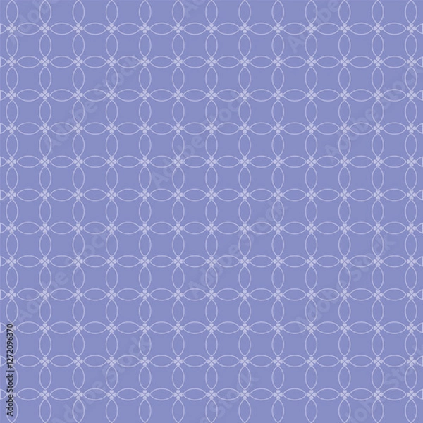 Obraz Pattern with floral geometric elements and hearts on blue background
