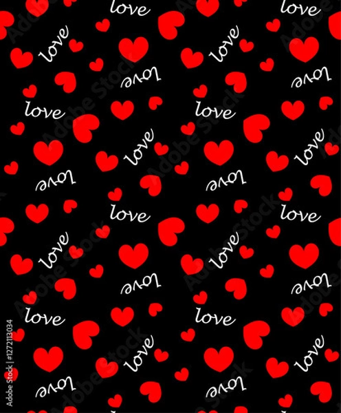 Obraz pattern love cute red hearts