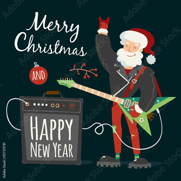 Obraz vector rock santa illustration